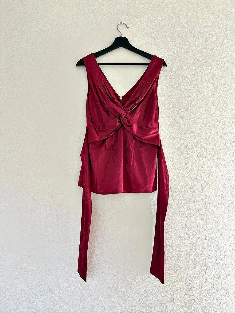 BCBGMAXAZRIA Draped Tie-Front Blouse